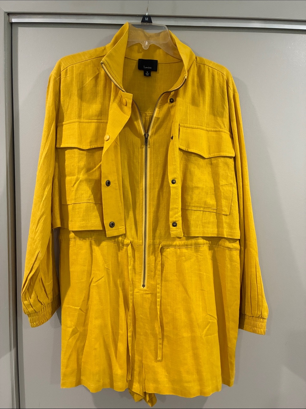 Lumiere Bright Yellow Utility Romper Jacket